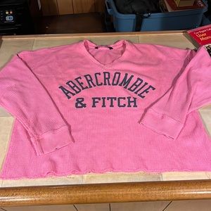 Abercrombie long sleeve crop top pink